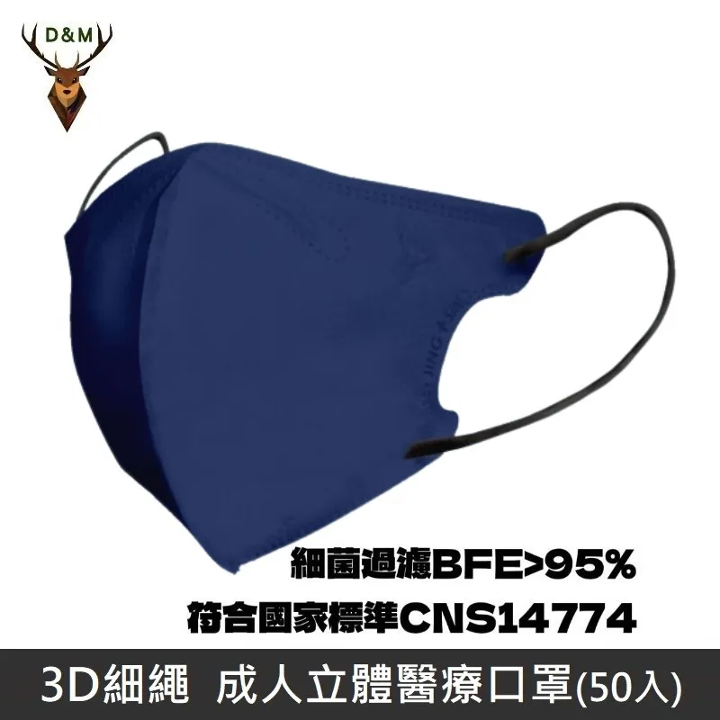 【台灣淨新】D&M 3D細繩 立體 醫療用口罩 三層 醫療用口罩 台灣製 50入 - 霧紫 歷史價格詳細信息