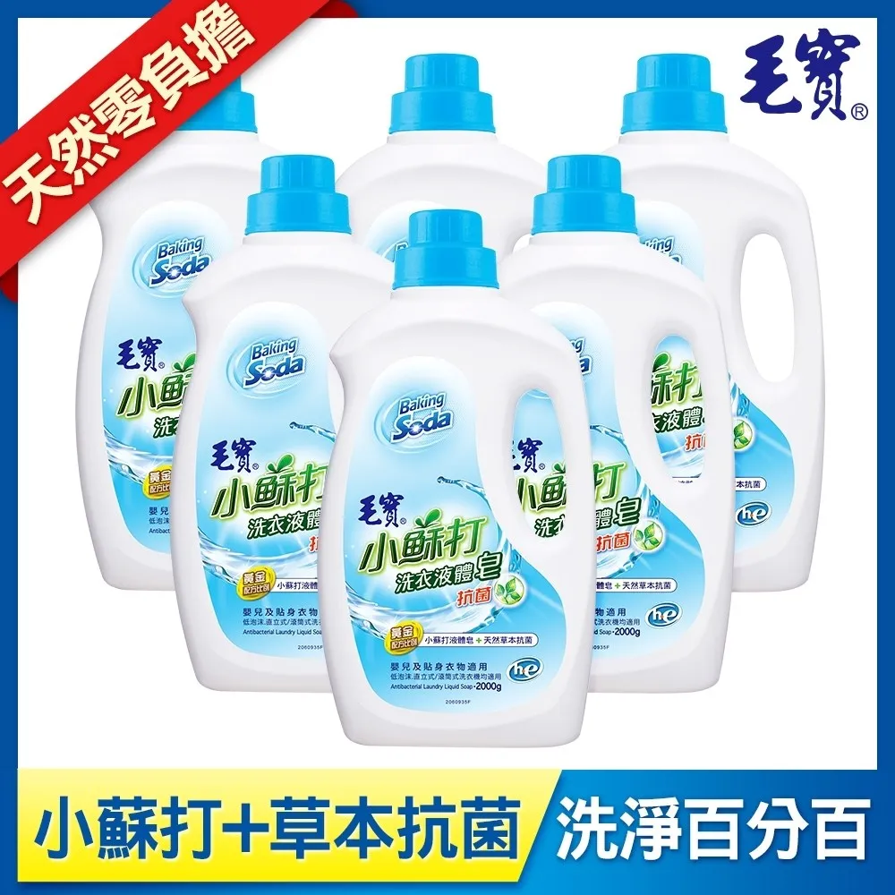 毛寶 小蘇打洗衣液體皂(抗菌)[箱購] 2000g x 6【家樂福】 歷史價格詳細信息