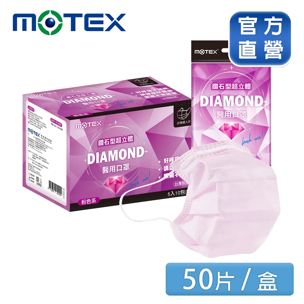 MOTEX 摩戴舒 成人醫用鑽石型 立體口罩 粉色/黑色 小臉適用 50入/盒 成人口罩 公司貨 【立赫藥局】 歷史價格詳細信息