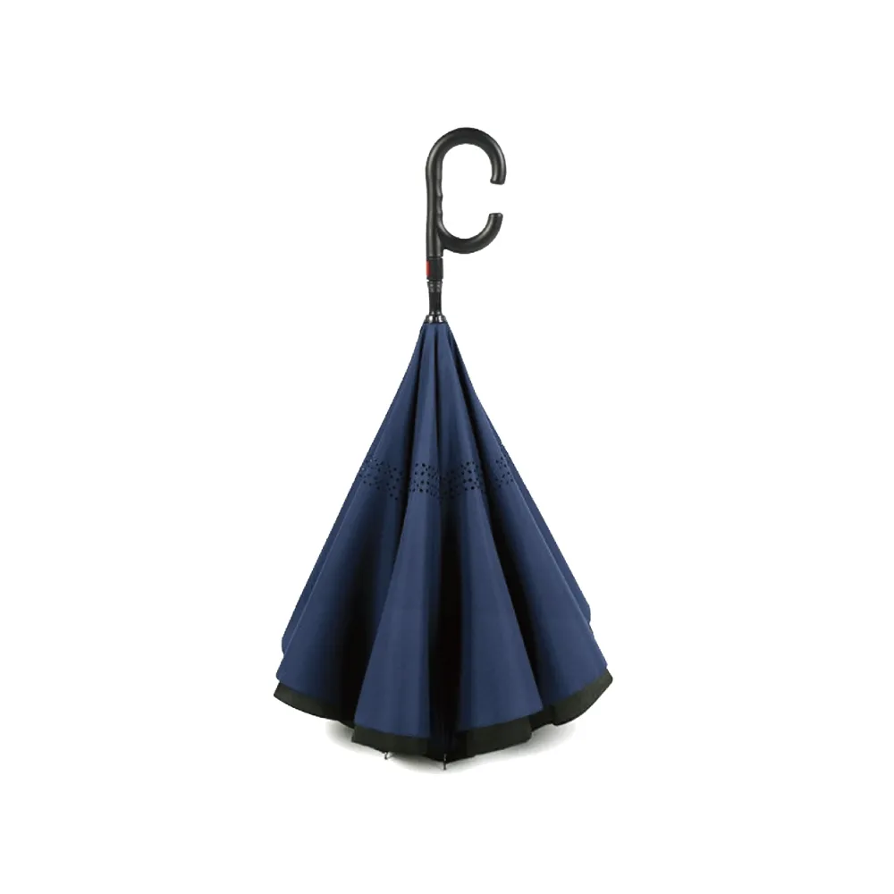 【生活良品】C型雙層雙色自動反向傘-黑色藏青色 歷史價格詳細信息