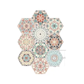 【生活良品】花磚牆貼壁貼地板貼紙 四格歐式磁磚款 20x20cm 每套20片(防水即撕即貼) 歷史價格詳細信息