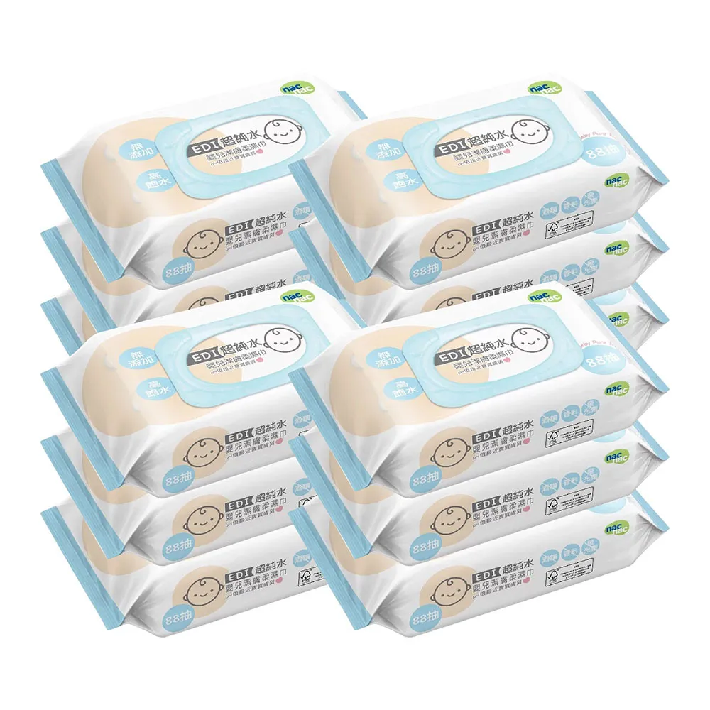 【nac nac】EDI超純水濕巾附蓋80抽/3入*2串 共6入 歷史價格詳細信息