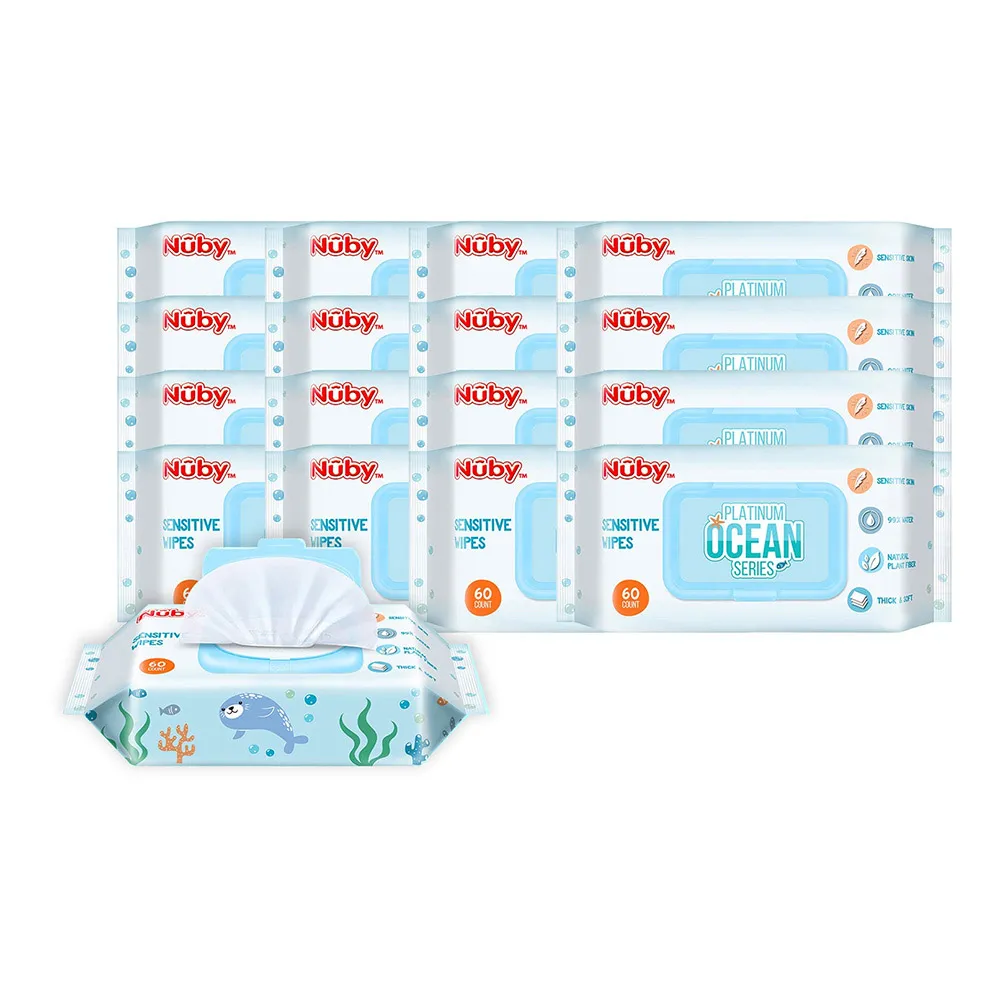 Nuby 海洋系列極厚柔濕巾(60抽4包) 歷史價格詳細信息