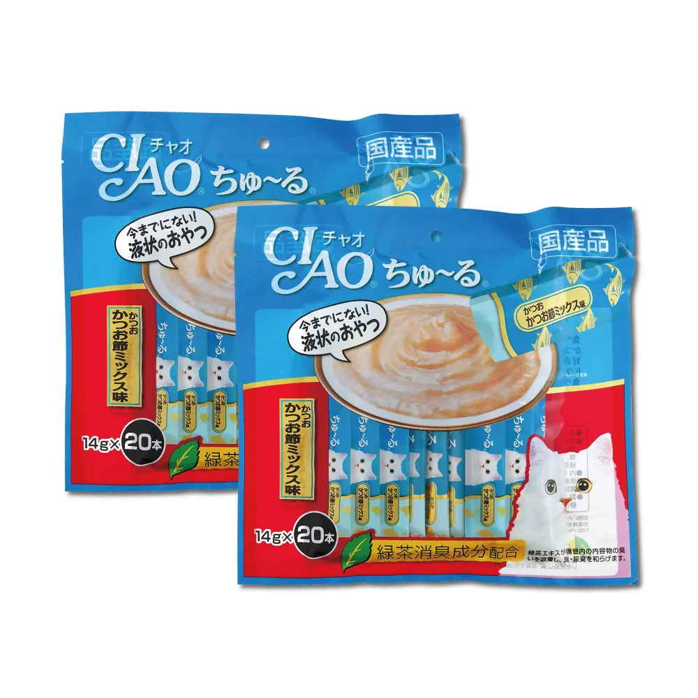 (2袋超值組)日本CIAO-啾嚕貓咪肉泥寵物補水消化營養流質點心零食20入/袋 歷史價格詳細信息
