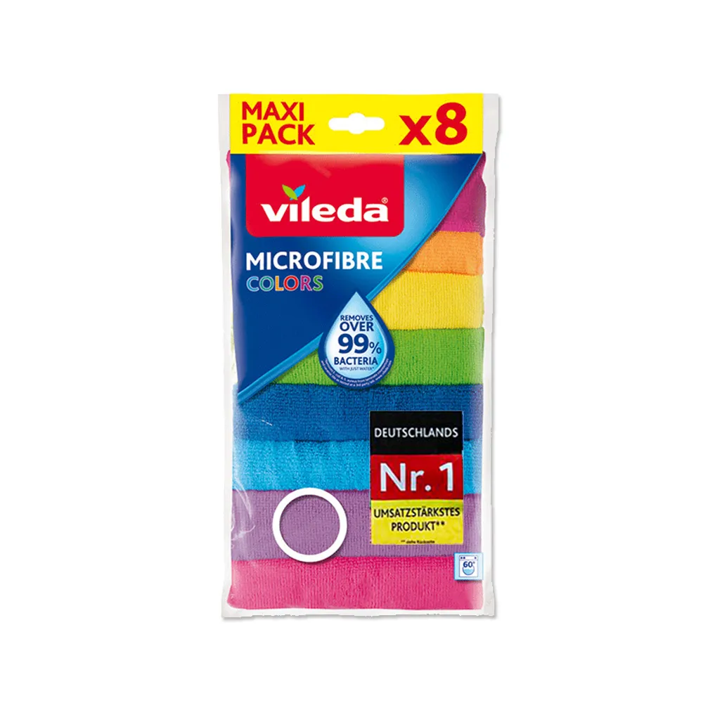 德國Vileda-廚房乾濕兩用去油污吸水抹布30x30cm彩色版8入/袋 歷史價格詳細信息