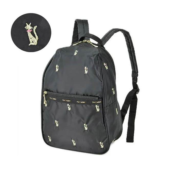 【日本Ferlieden】金貓刺繡超輕量隨身束口後背包 旅遊背包 輕旅行包 歷史價格詳細信息