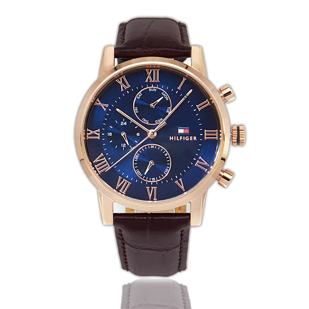 【Tommy Hilfiger】金色三眼計時簡約迷人腕錶 1782525 38mm 現代鐘錶 歷史價格詳細信息