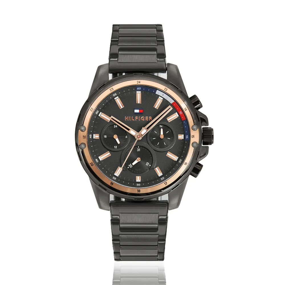 【Tommy Hilfiger】金色三眼計時簡約迷人腕錶 1782525 38mm 現代鐘錶 歷史價格詳細信息