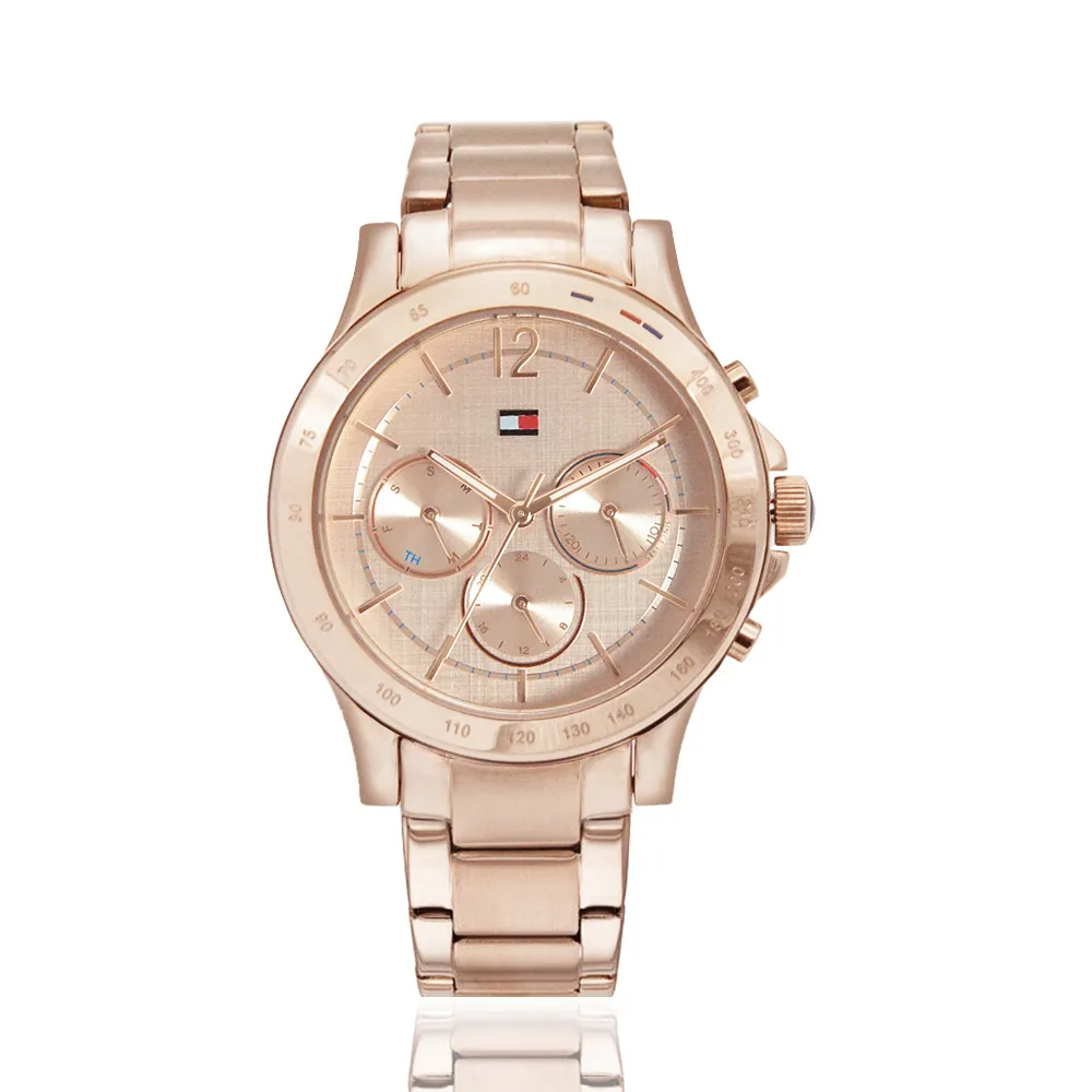 【Tommy Hilfiger】女仕金色鏤空時尚腕錶 1782417 38mm 現代鐘錶 歷史價格詳細信息