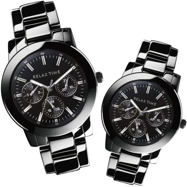 【RELAX TIME】三眼系列 輕熟時尚玫X黑貝殼 R0800-16-52  現代鐘錶 歷史價格詳細信息