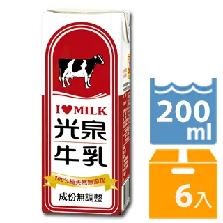 光泉全脂牛乳200mlx6入【愛買】 歷史價格詳細信息