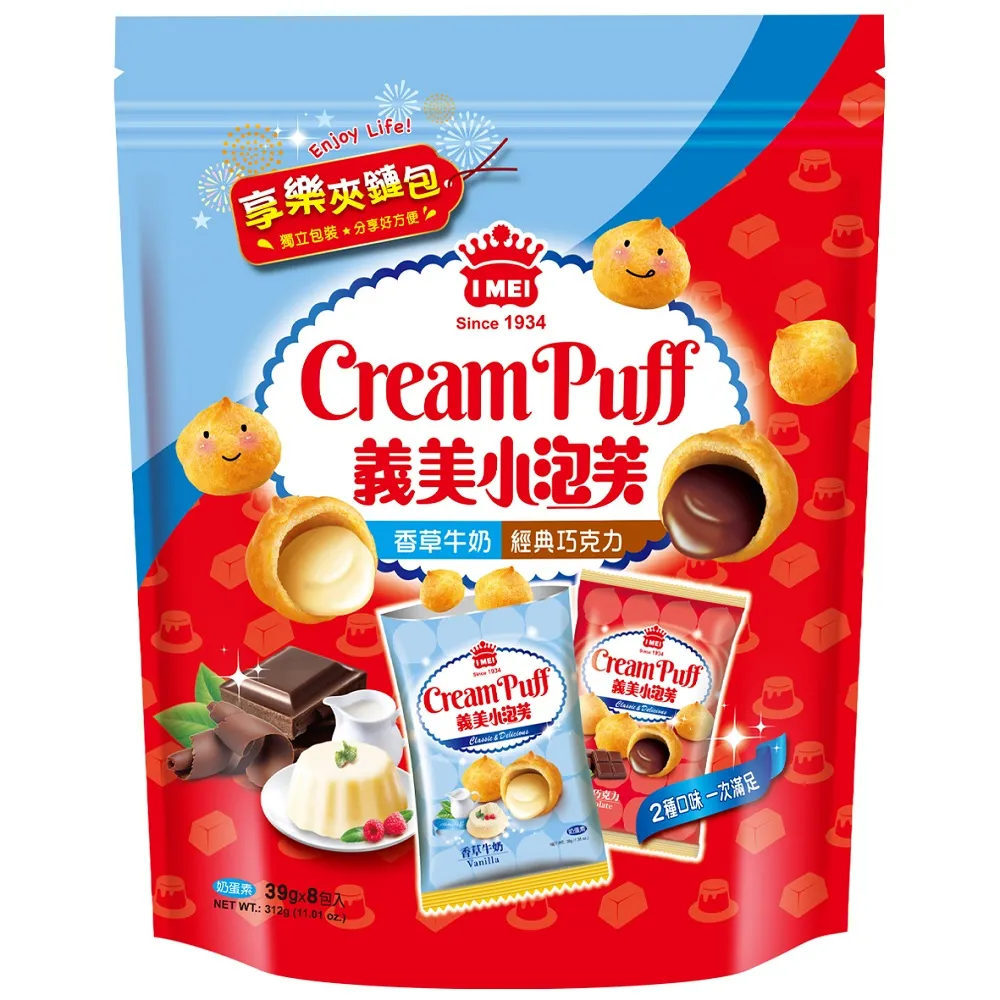 義美小泡芙享樂夾鏈包(香甜草莓+厚奶茶）312g克【家樂福】 歷史價格詳細信息