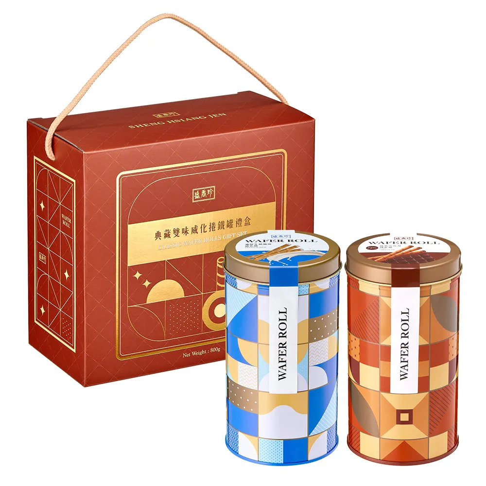《盛香珍》典藏雙味威化捲禮盒(2罐入) 800g/盒 歷史價格詳細信息
