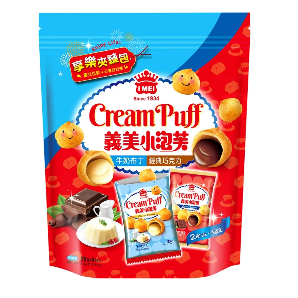 義美小泡芙享樂夾鏈包(香甜草莓+厚奶茶）312g克【家樂福】 歷史價格詳細信息