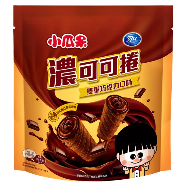【可口】小瓜呆濃可可捲 66g (雙重巧克力/酸甜草莓)_兩種口味隨機贈送_加購滿額贈品 歷史價格詳細信息