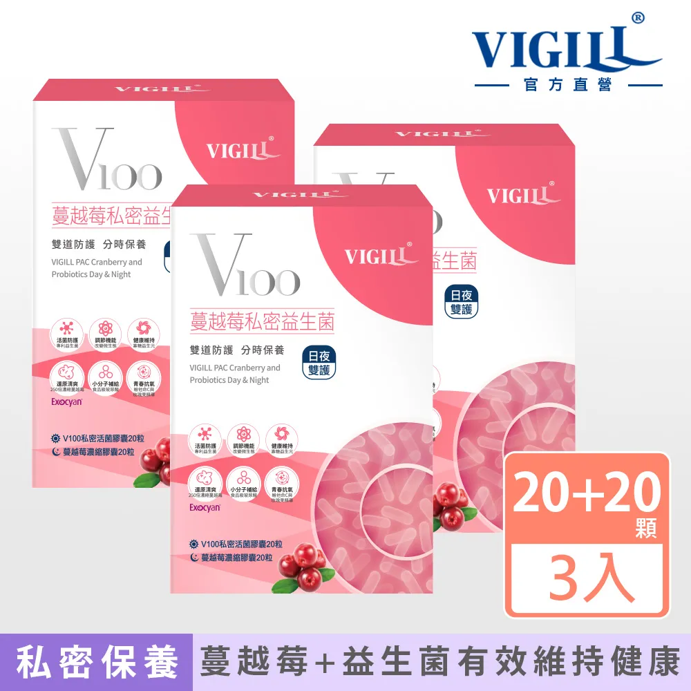 VIGILL婦潔 V100蔓越莓私密益生菌-日夜雙護 (20粒+20粒)/盒 歷史價格詳細信息