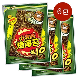 【小浣熊】零油脂烤海苔50gx6包_(經典辣味) 歷史價格詳細信息