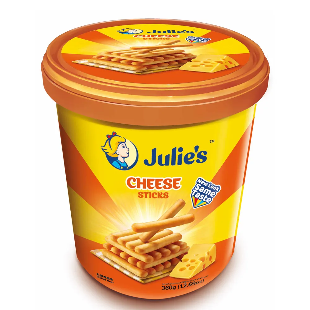 Julies茱蒂絲 桶裝360g (起士餅/起士香脆棒/巧克力味威化捲/草莓威化捲) 現貨 蝦皮直送 (部分即期) 歷史價格詳細信息