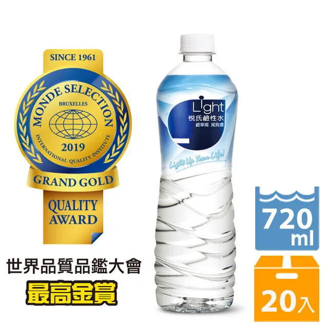悅氏Light鹼性水720mlx4瓶/組  【大潤發】 歷史價格詳細信息