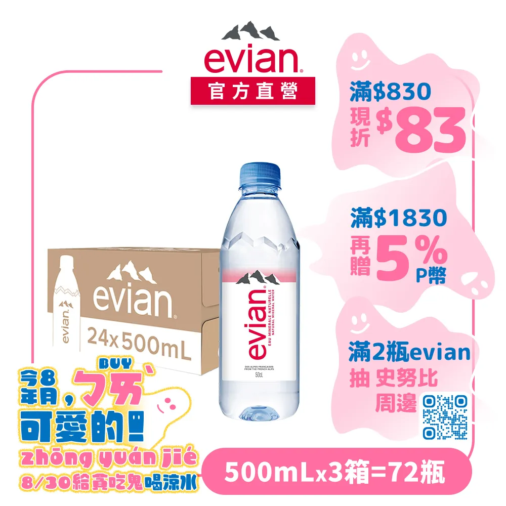 evian 天然礦泉水(500ml/6入) 歷史價格詳細信息