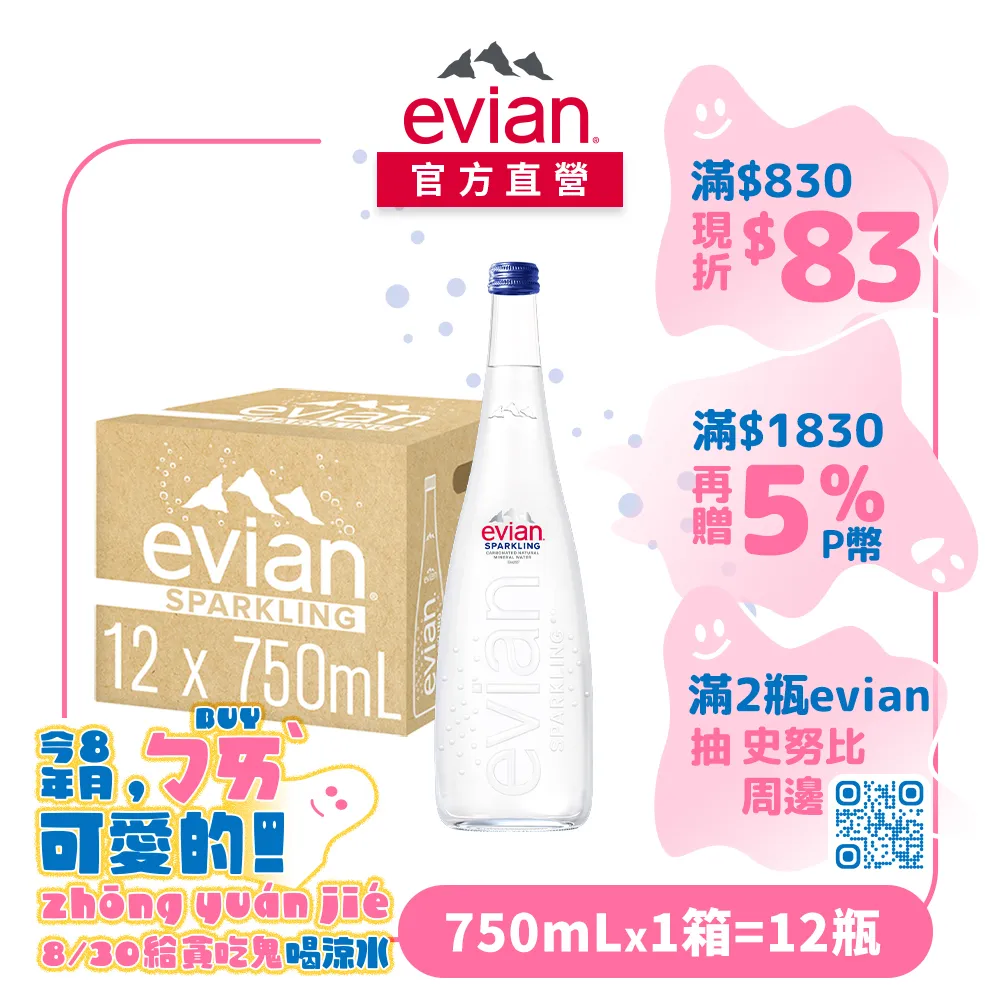Evian 氣泡天然礦泉水 330毫升 X 20入 W137229 歷史價格詳細信息