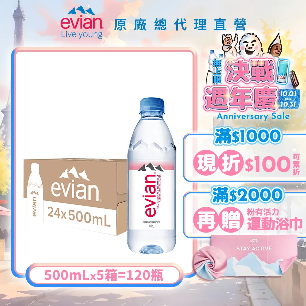 evian 天然礦泉水(500ml/6入) 歷史價格詳細信息