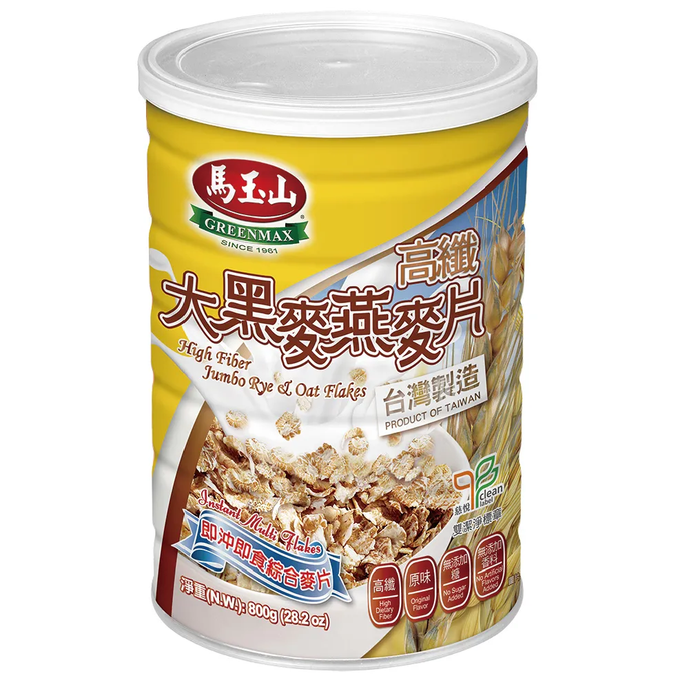【馬玉山】高纖大黑麥燕麥片800gx1罐 歷史價格詳細信息