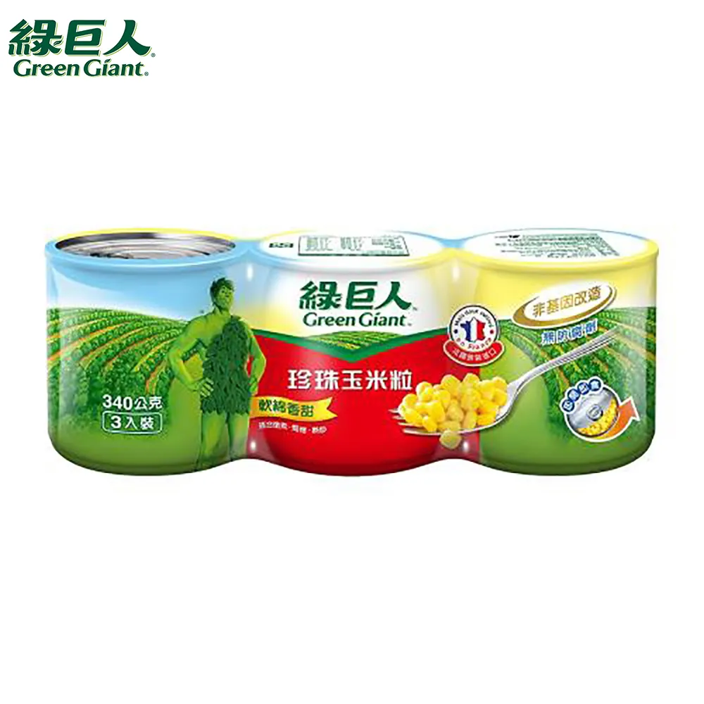 綠巨人珍珠玉米粒易開罐340g克 x 3【家樂福】 歷史價格詳細信息