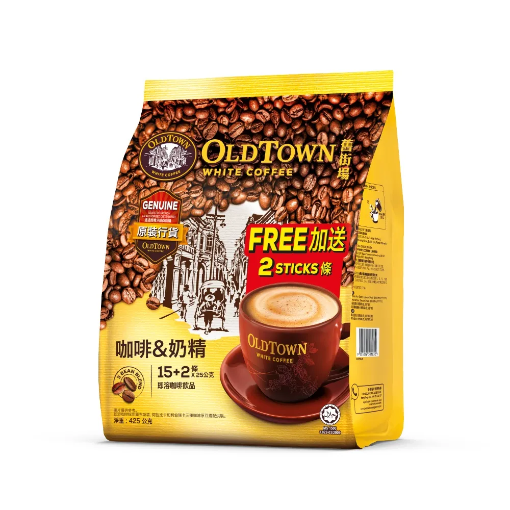 舊街場 2合1白咖啡&奶精(25gx15包/袋)[大買家] 歷史價格詳細信息