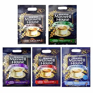 Maxwell麥斯威爾 3合1/2合1咖啡系列 25包入 無糖2合1/香醇原味/香醇低脂/拿鐵 四款可選 現貨 歷史價格詳細信息