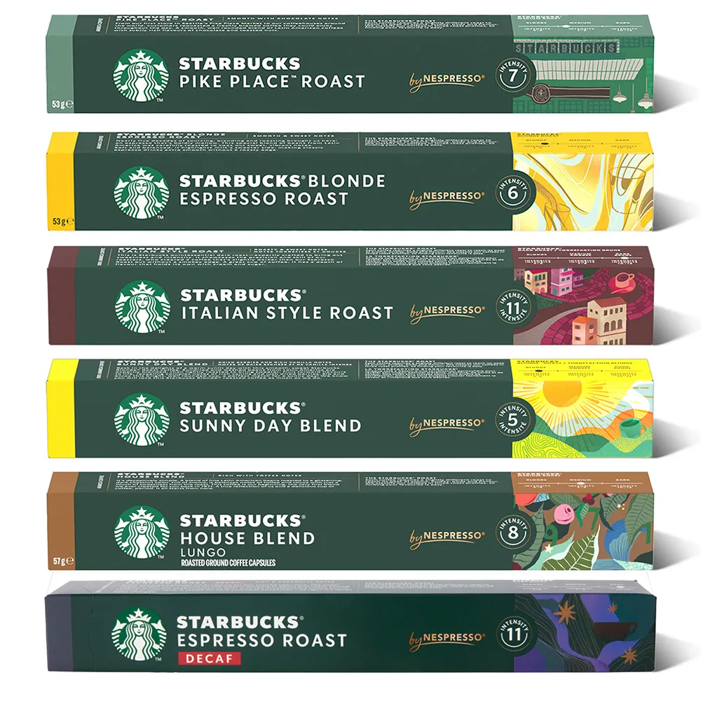 STARBUCKS 星巴克咖啡膠囊探索經典組(家常/派克市場/濃縮烘培咖啡)  適用NESPRESSO咖啡機 60杯入 歷史價格詳細信息