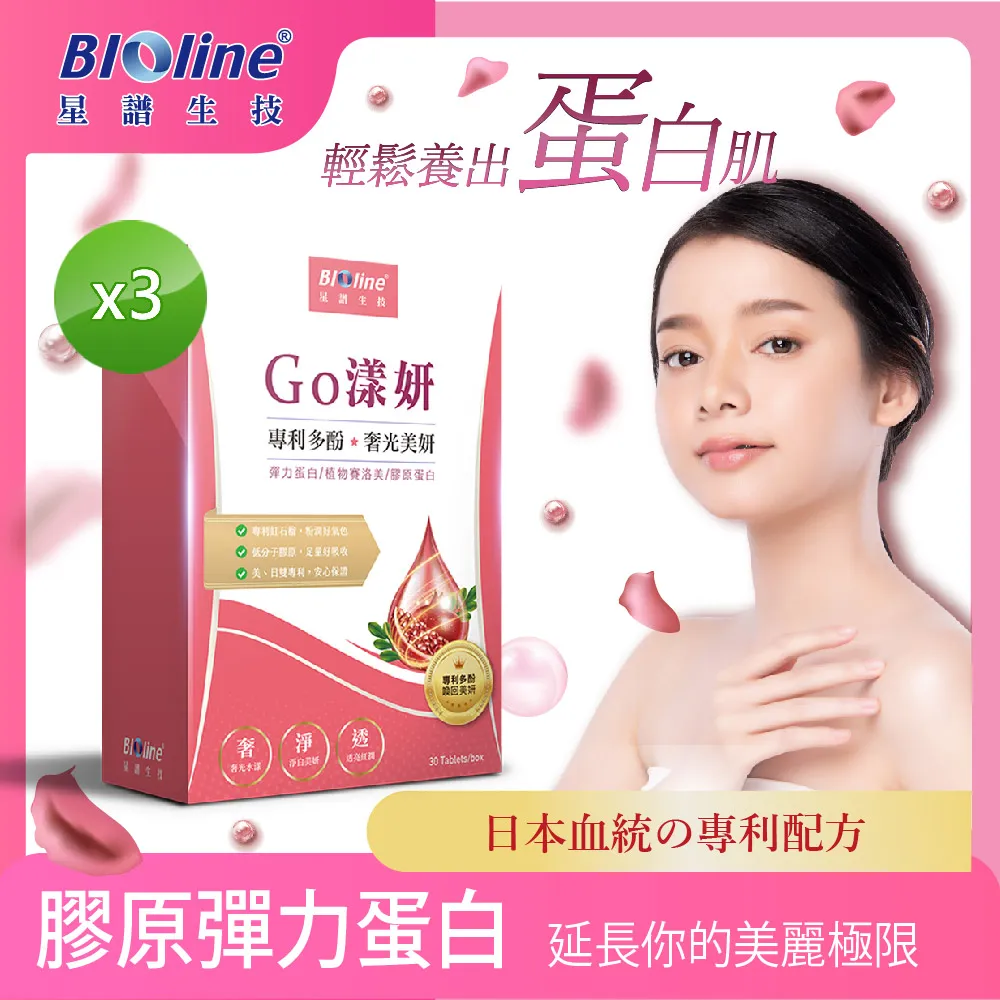 Bioline星譜生技_Go漾妍(30錠/盒)x1盒_專利紅石榴膠原蛋白胜肽錠 歷史價格詳細信息