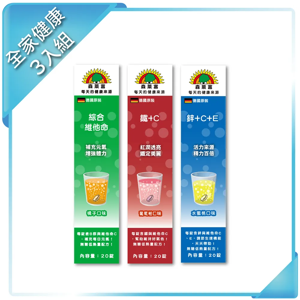 【SUNLIFE】德國原裝發泡錠 鐵鋅雙效12入組(鋅＋C＋E、C＋鐵 各20錠) 歷史價格詳細信息