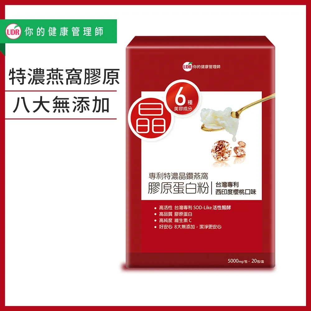 【UDR】專利特濃晶鑽燕窩膠原蛋白粉x8盒(20包/盒 澎潤膠原) 歷史價格詳細信息