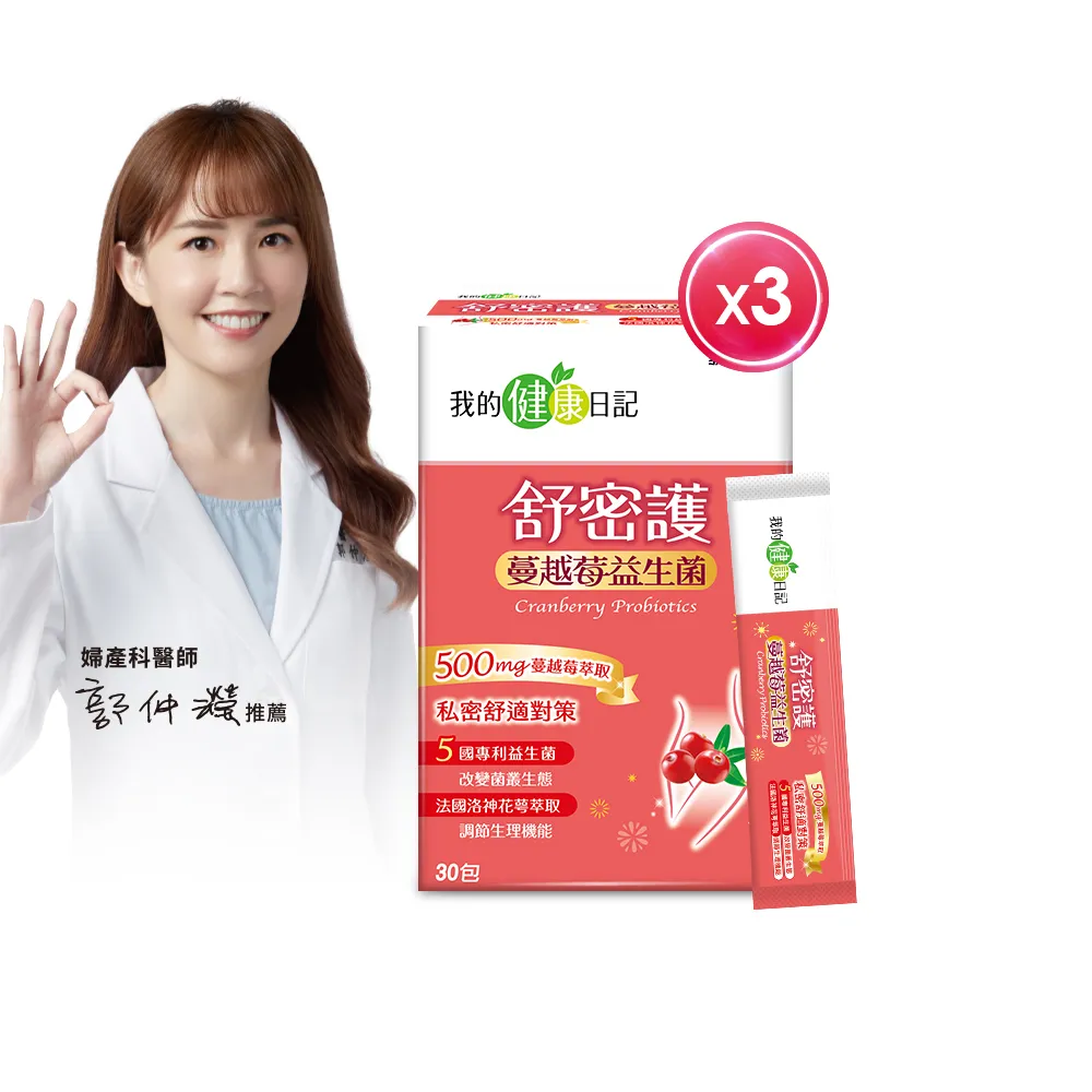 【我的健康日記】舒密護 蔓越莓益生菌(30包x2盒，共60入) 歷史價格詳細信息