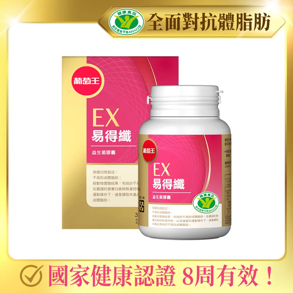 【葡萄王】健字號不易形成體脂肪 易得纖 益生菌膠囊 30粒X2| 歷史價格詳細信息