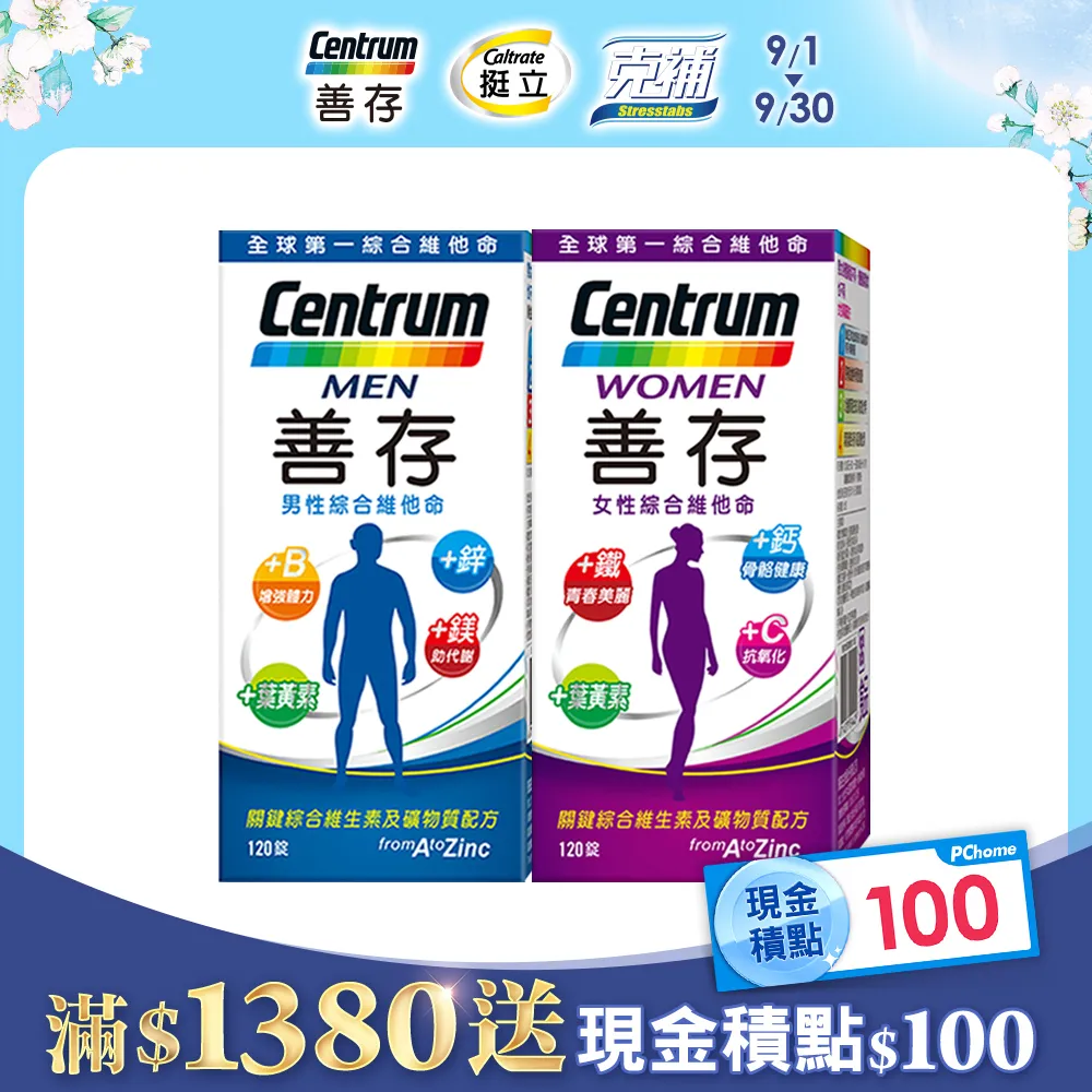 善存男性+女性綜合維他命 (120錠x2瓶) 歷史價格詳細信息