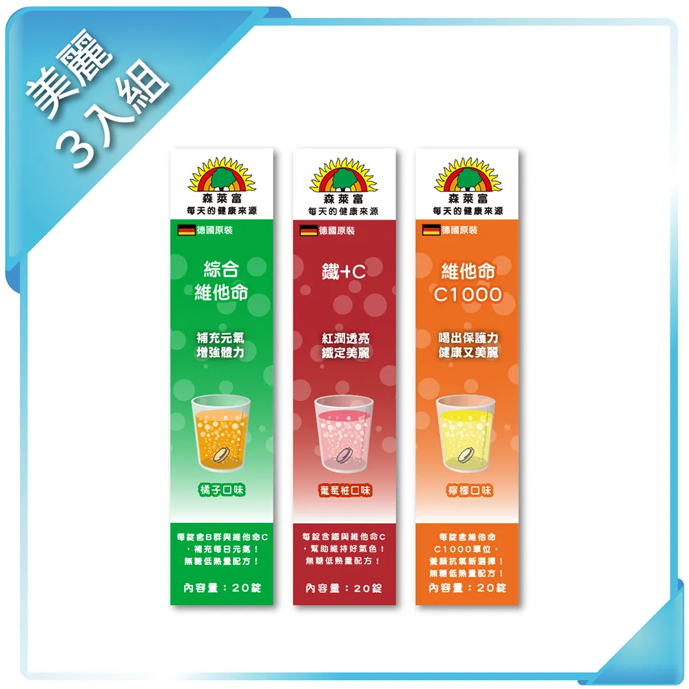 【SUNLIFE】德國原裝發泡錠 鐵鋅雙效12入組(鋅＋C＋E、C＋鐵 各20錠) 歷史價格詳細信息