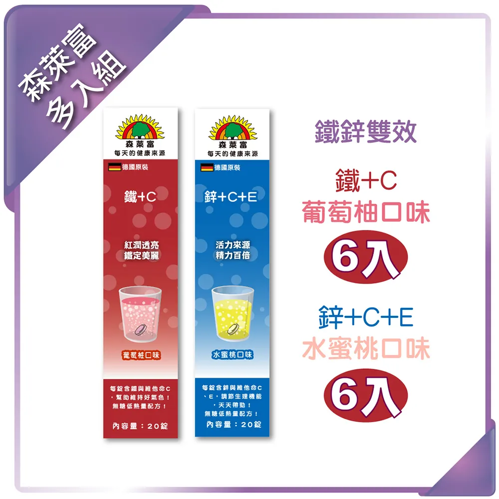 【SUNLIFE】德國原裝發泡錠 鐵鋅雙效12入組(鋅＋C＋E、C＋鐵 各20錠) 價格比較,價格查詢,歷史價格詳細信息