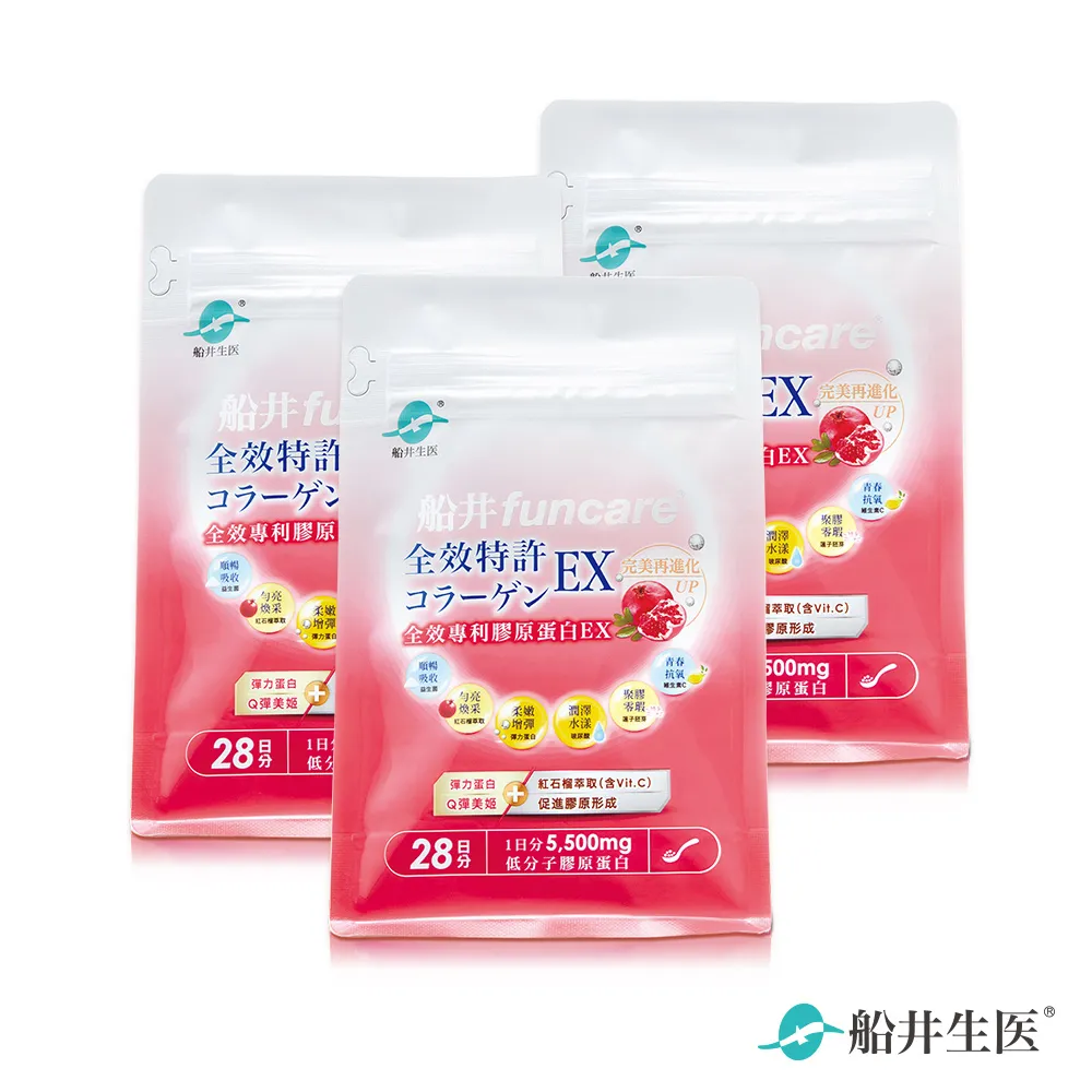 船井 全效專利膠原蛋白EX 3入 美妍組(196g/包*3) 歷史價格詳細信息