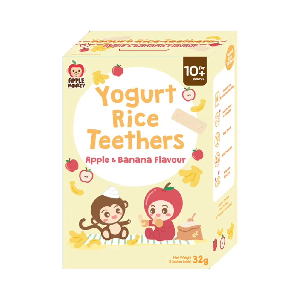 泰國【Apple Monkey】愛啵寶寶 優格糙米 牙牙餅 蘋果香蕉(32g) 歷史價格詳細信息