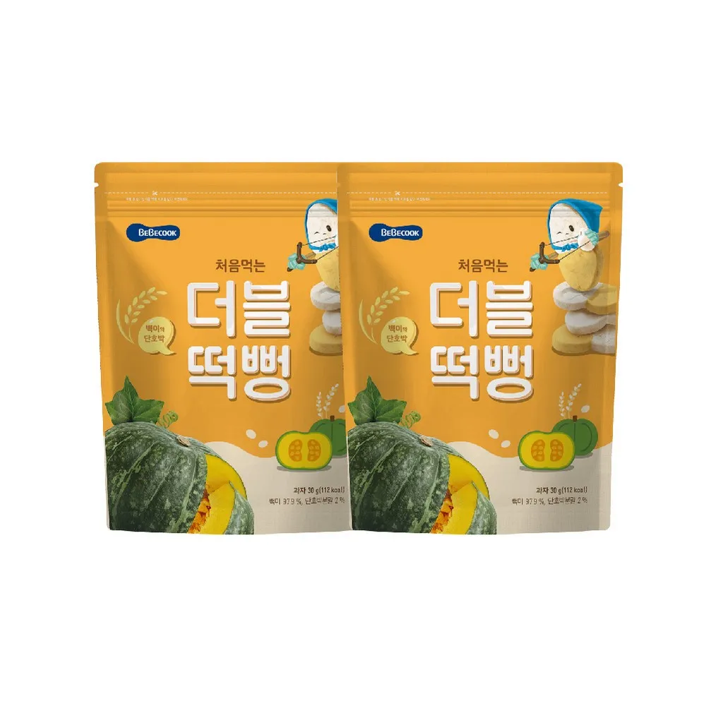 韓國 【Bebecook】 寶膳 嬰幼兒雙色初食綿綿米餅-白米南瓜(30g) (2入組) 歷史價格詳細信息