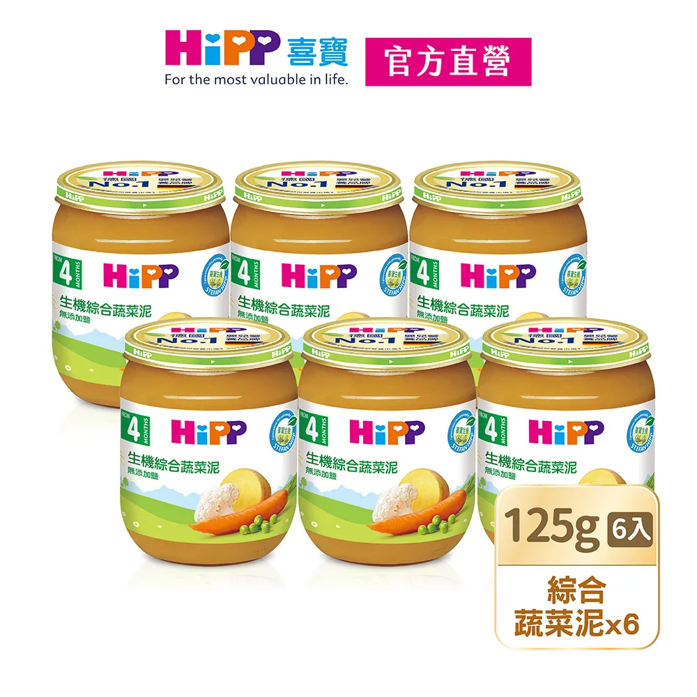 HiPP喜寶 生機蔬菜泥系列 125g/瓶 4個月以上適用【宜兒樂】 歷史價格詳細信息