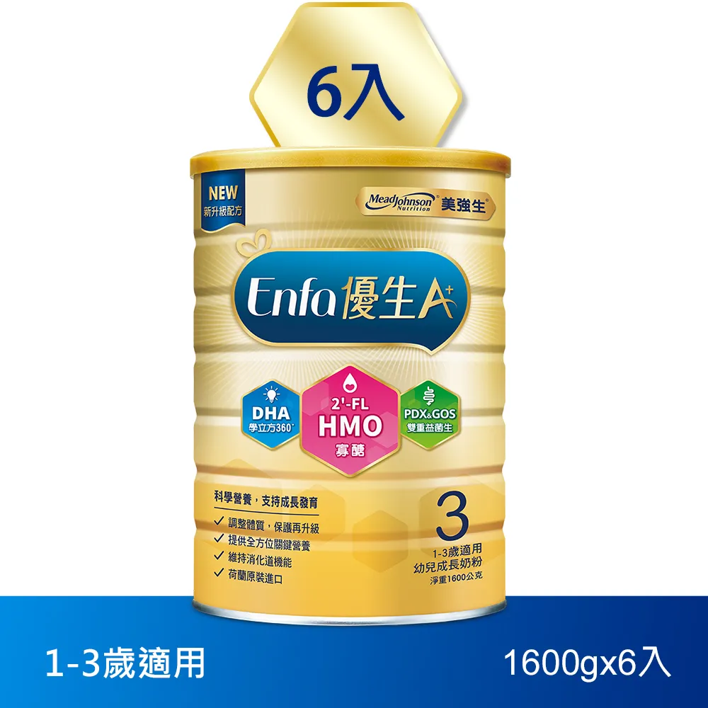 A+優生3號幼兒成長奶粉 1600gX6(1-3歲適用) 歷史價格詳細信息
