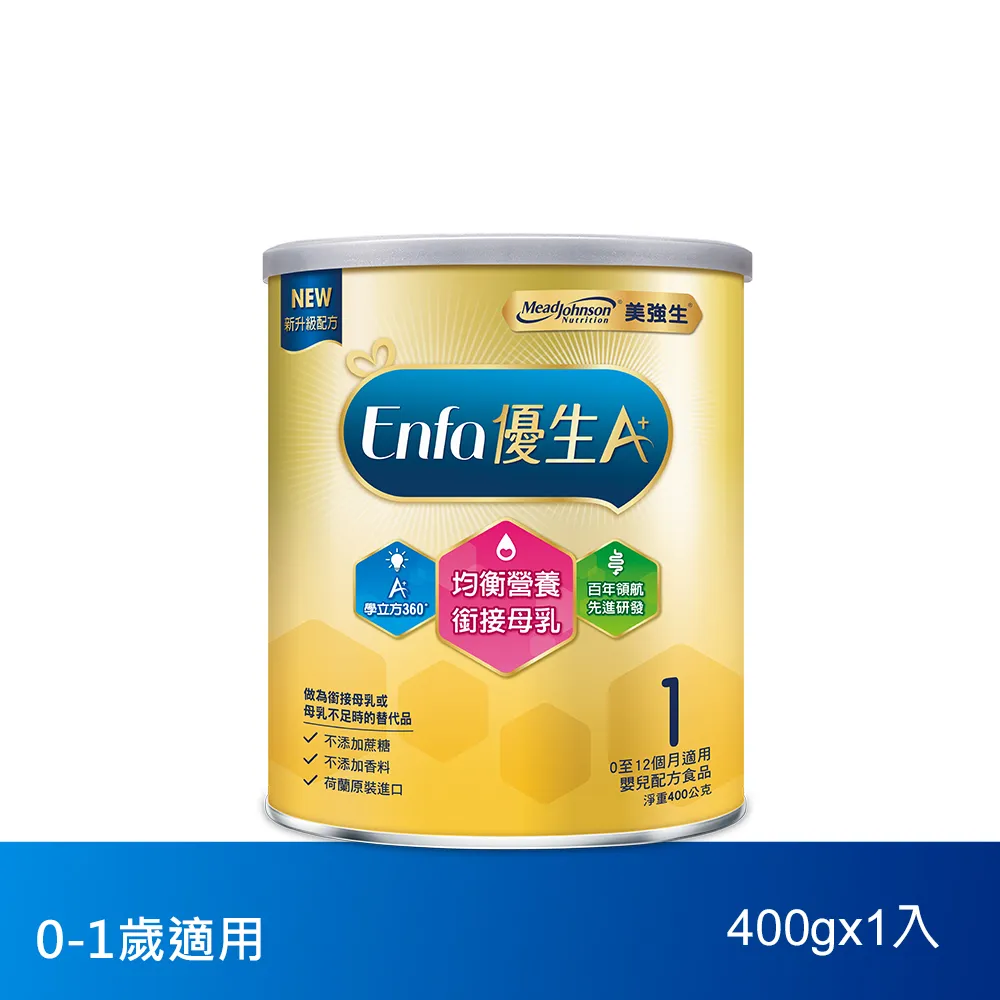 【美強生】優生A+0-12個月適用 育嬰配方1號400gX6(新配方) 歷史價格詳細信息