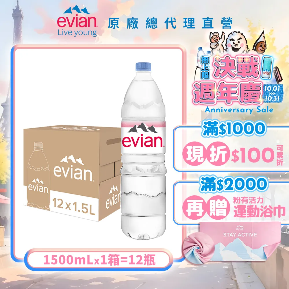 evian 天然礦泉水(1500ml/12入)X10箱 歷史價格詳細信息