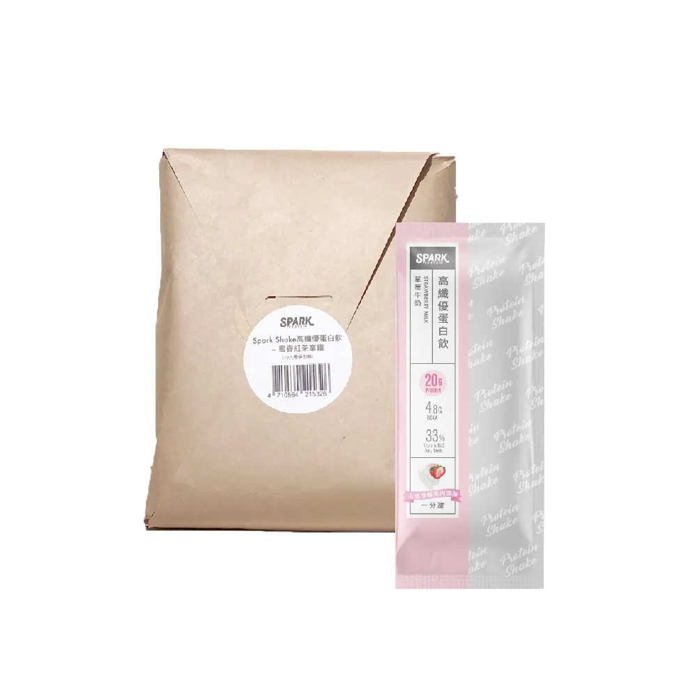 Spark Shake 高纖優蛋白飲 - 草莓牛奶 - 10入無盒包裝｜優質乳清蛋白 豐富天然果粒 自然一分甜 歷史價格詳細信息