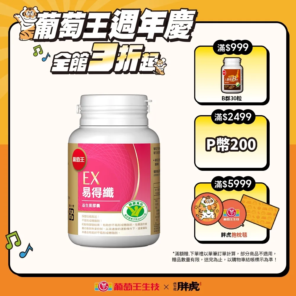 【葡萄王】健字號不易形成體脂肪 易得纖 益生菌膠囊 30粒X2| 歷史價格詳細信息