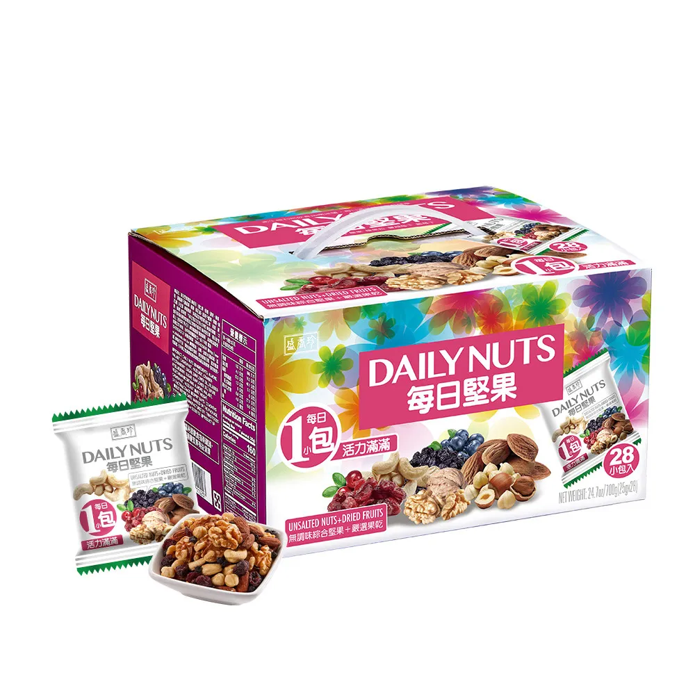 【盛香珍】堅果禮盒X2盒入(隨手包-每日堅果/無調味綜合果/薄鹽養生綜合果) 歷史價格詳細信息