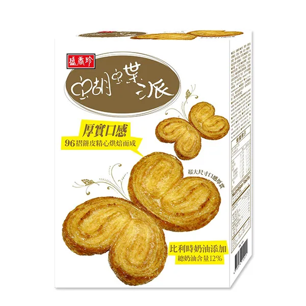 【盛香珍】蝴蝶派量販盒400g(厚派內約16片入/原味奶油口味/配方升級) 歷史價格詳細信息